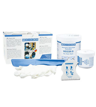 WEICON B semi-fluid epoxy resin, steel infill, dark grey