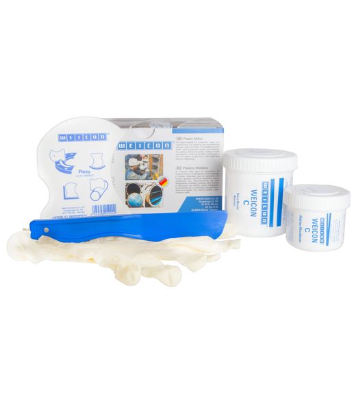 WEICON C flüssiges Epoxidharz, +220°C, Aluminiumfüller, grau
