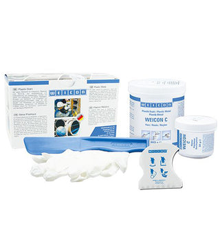 WEICON C liquid epoxy resin, +220°C, aluminum filler, grey