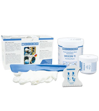 WEICON TI epoxy resin, gray paste, titanium, +200°C, pressure resistant