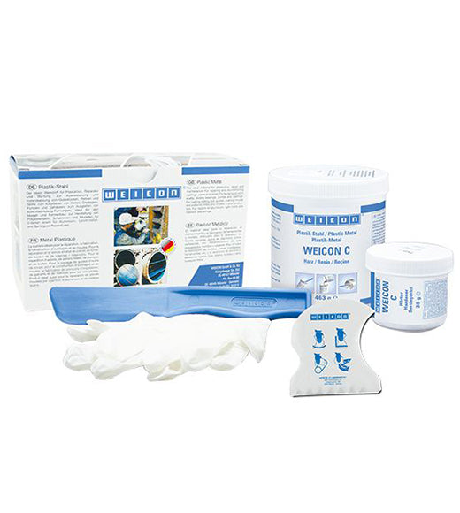 WEICON C flüssiges Epoxidharz, +220°C, Aluminiumfüller, grau 