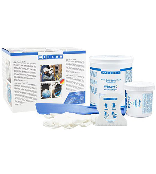 WEICON C flüssiges Epoxidharz, +220°C, Aluminiumfüller, grau 