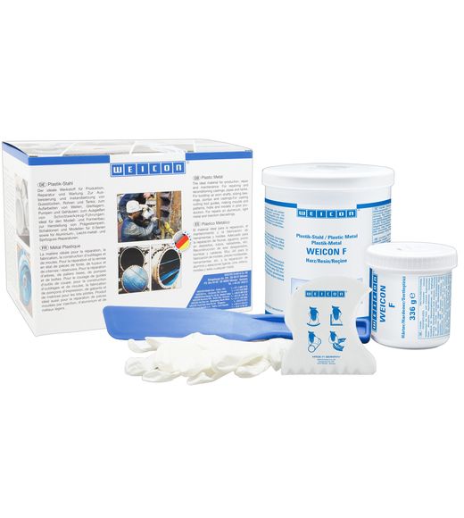 WEICON F Epoxidharzpaste, Aluminiumfarbe metallic, antimagnetisch 